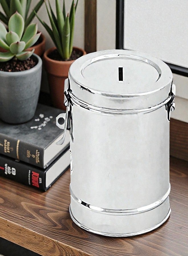 Standify® 800ML Small Money Bank_A Stainless Steel Money Box Heavy Duty Bachat Gulak for Kids & Adults Unbreakable Piggy Bank. - Image 2